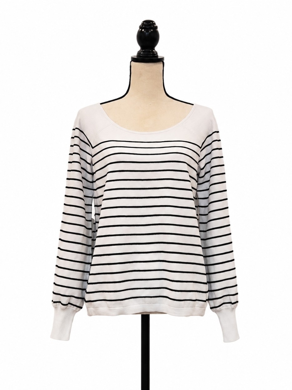 Etcetera White & Black Striped Scoop-Neck Top - Picture 2 of 6